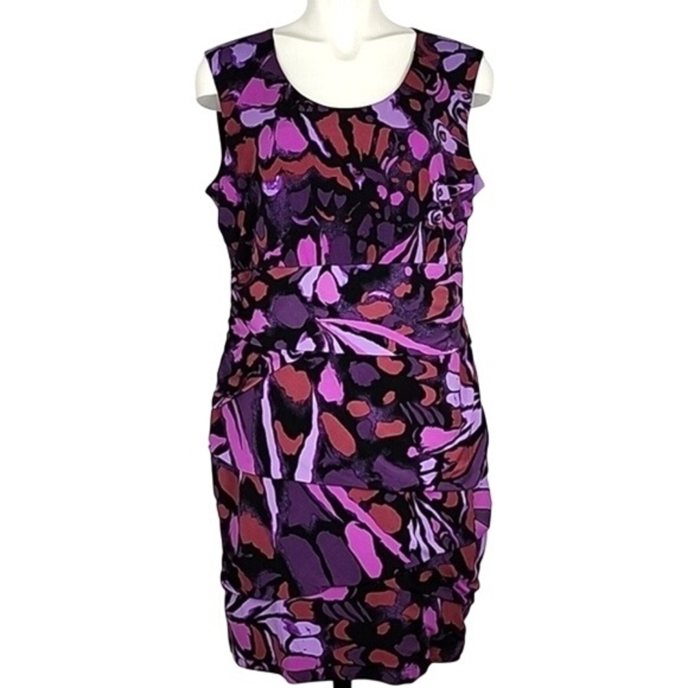 Ricki's Sleeveless Tiered Sheath Sleeveless Dress Purple Black Lined Stretch XL - Picture 1 of 15